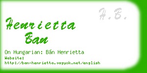 henrietta ban business card